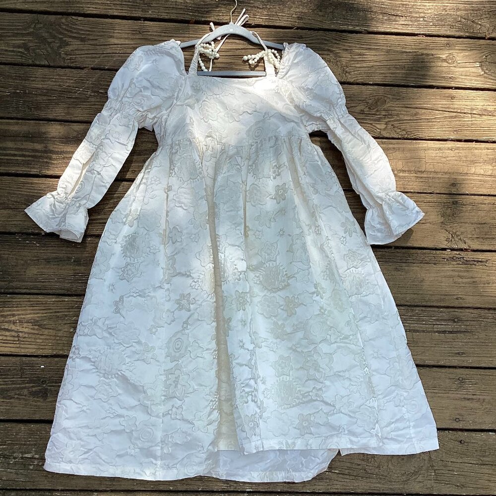 Japanese Diddi Moda Cream/Off White Whimsy Puff Sleeve Selkie Midi Dress